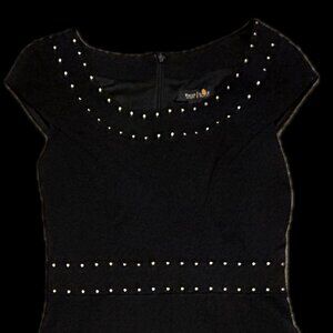 White House Black Market Black Studded Sheath Dress Size 00